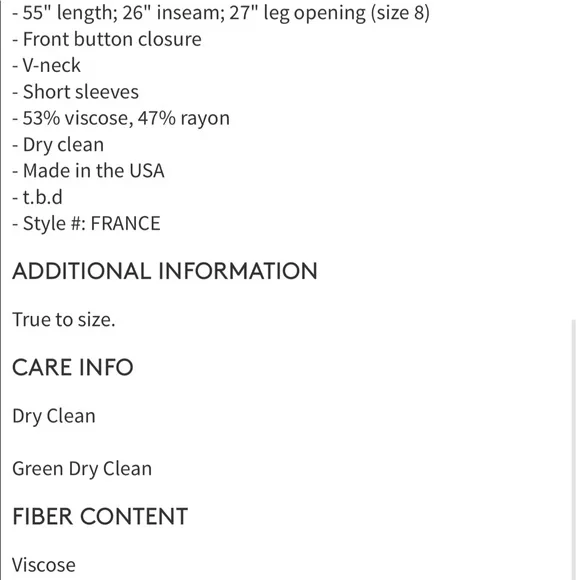 SOLD Reformation France Jumpsuit - Picture 8 of 12